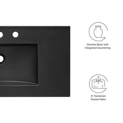 Cayman 36" Bathroom Sink by Modway - Black