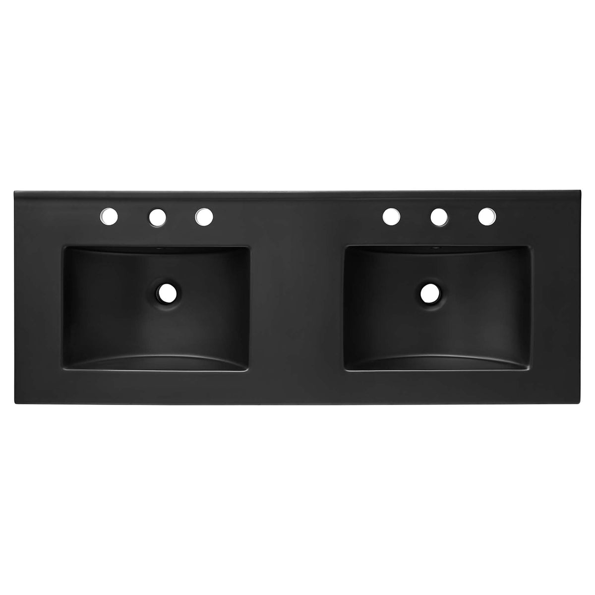 Cayman 48" Double Basin Bathroom Sink by Modway - Black
