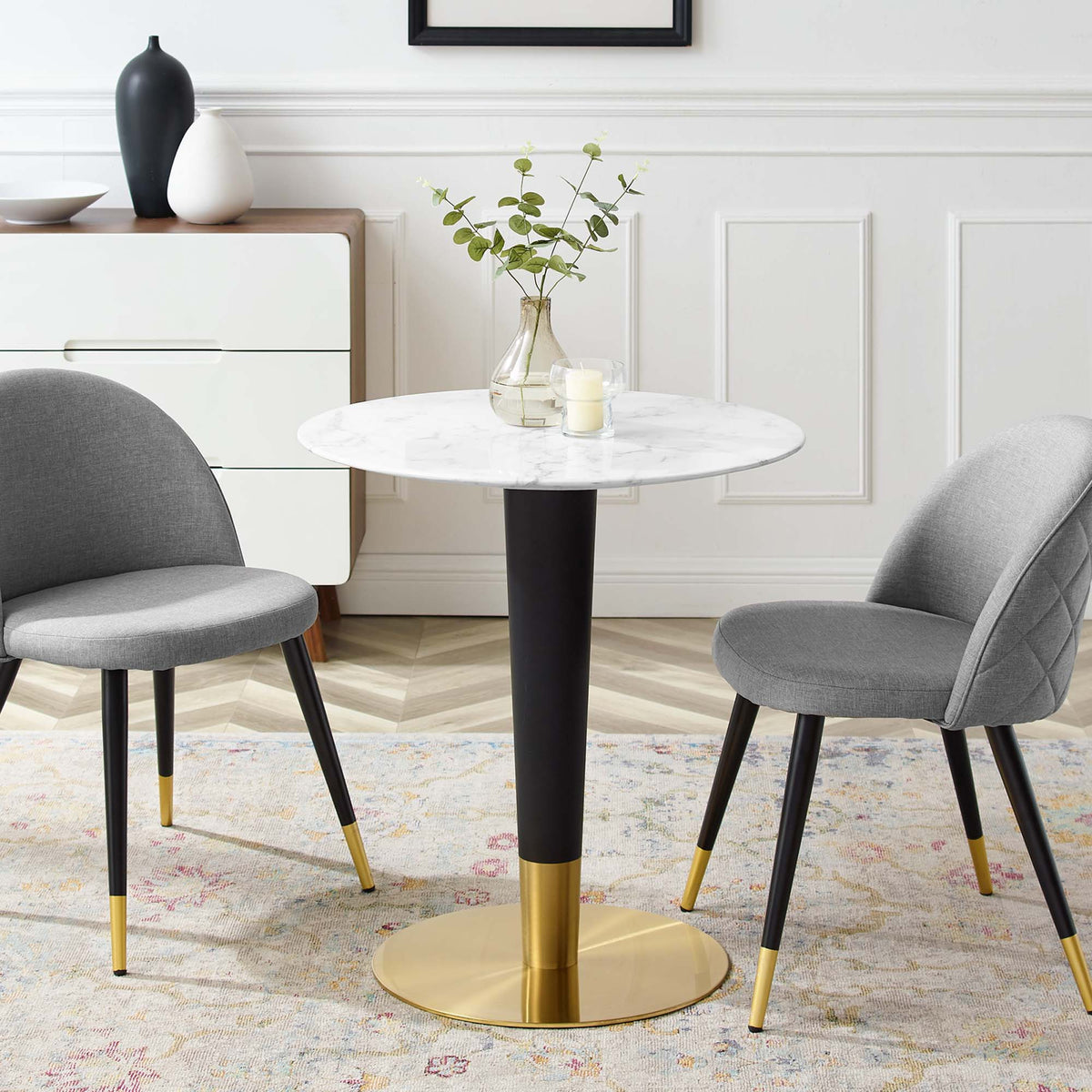 Zinque 28" Artificial Marble Dining Table by Modway - EEI-5121