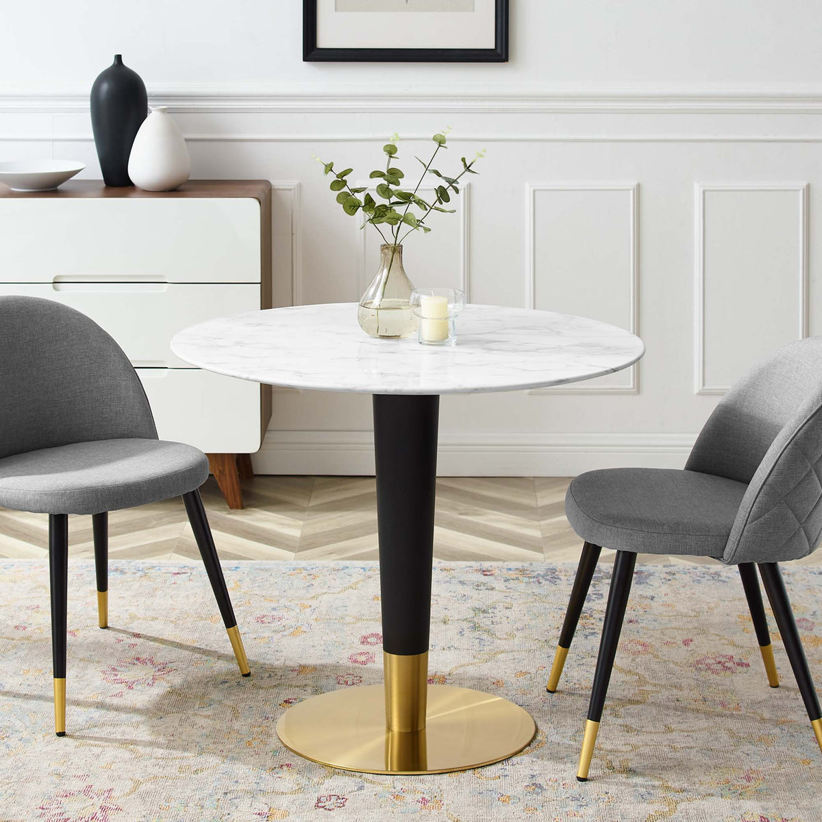 Zinque 36" Artificial Marble Dining Table by Modway - EEI-5122