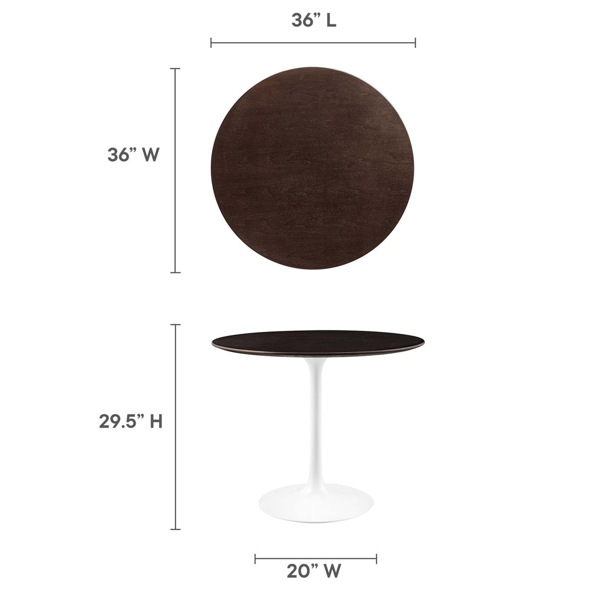 Lippa 36" Round Wood Dining Table by Modway - EEI-5157