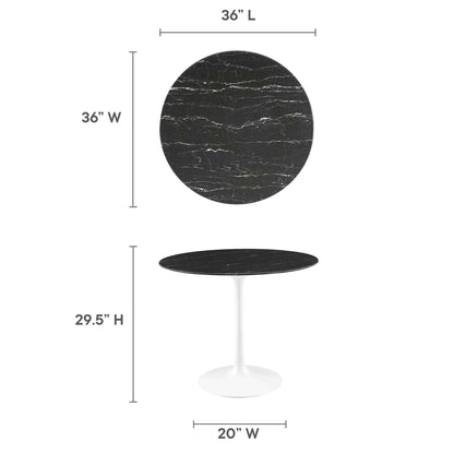 Lippa 36" Round Faux Marble Dining Table by Modway - EEI-5168