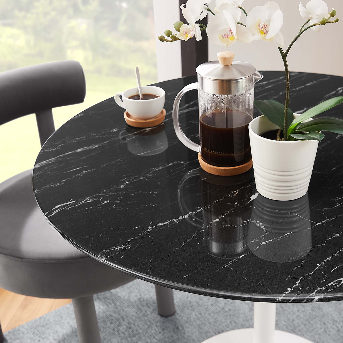 Lippa 36" Round Faux Marble Dining Table by Modway - EEI-5168