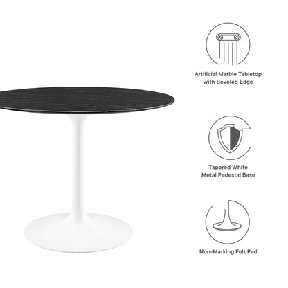 Lippa 40" Round Faux Marble Dining Table by Modway - EEI-5181