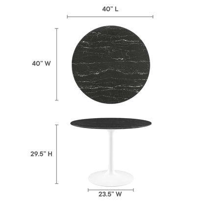 Lippa 40" Round Faux Marble Dining Table by Modway - EEI-5181