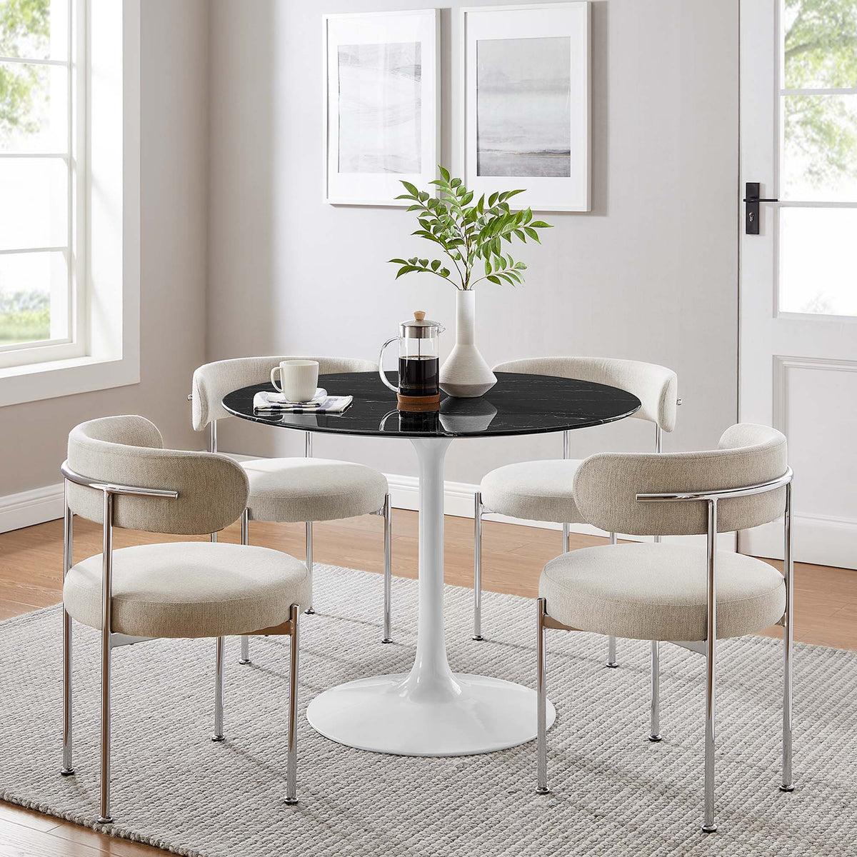 Lippa 40" Round Faux Marble Dining Table by Modway - EEI-5181