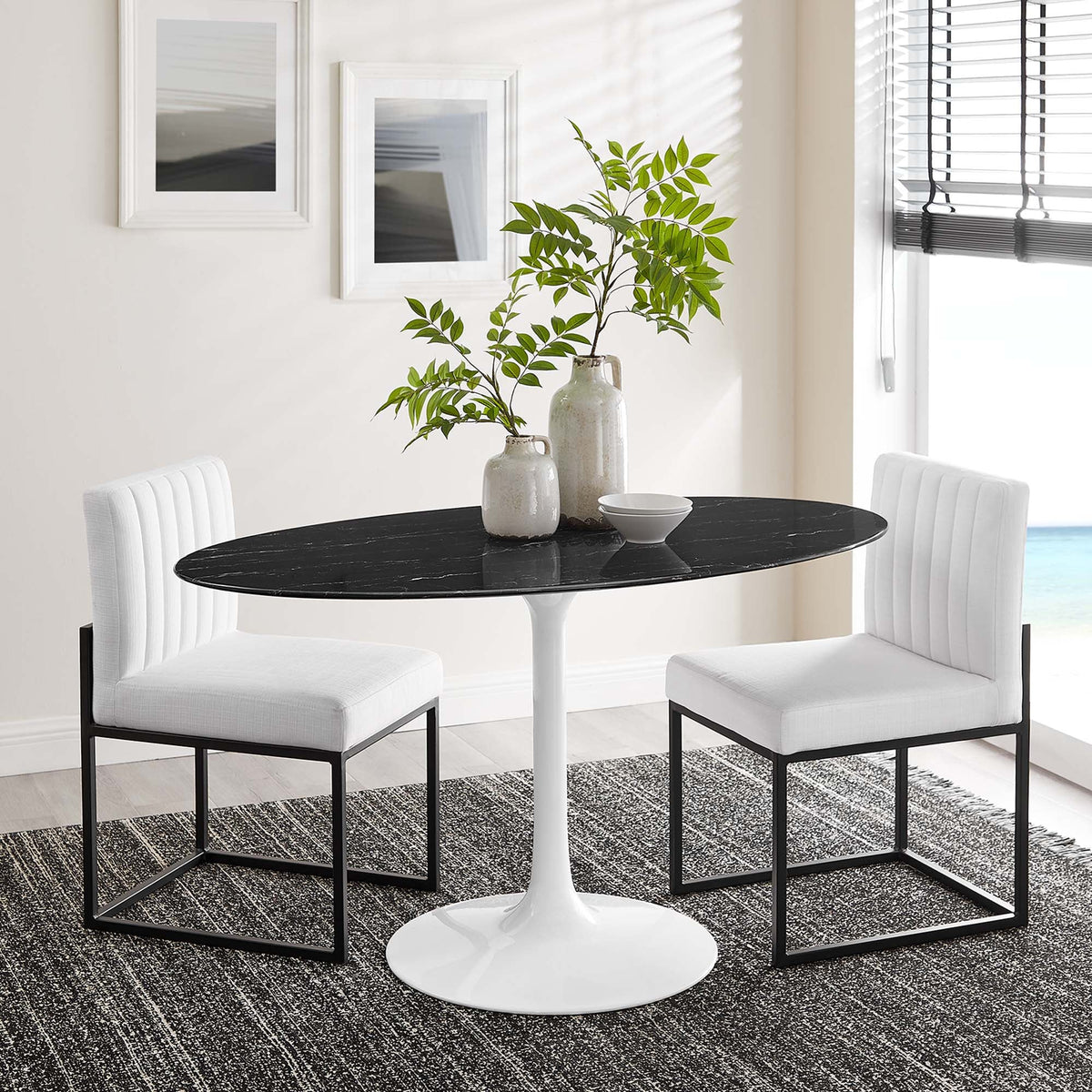 Lippa 54" Oval Faux Marble Dining Table by Modway - EEI-5185