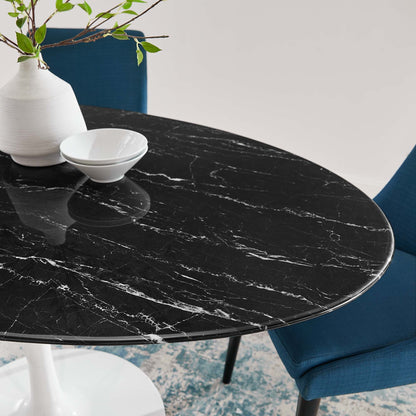 Lippa 60" Oval Faux Marble Dining Table by Modway - EEI-5186