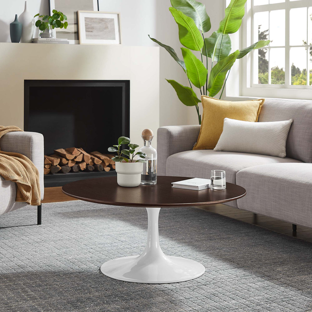 Lippa 36" Round Wood Coffee Table by Modway - EEI-5187