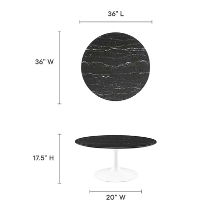 Lippa 36" Round Faux Marble Coffee Table by Modway - EEI-5191