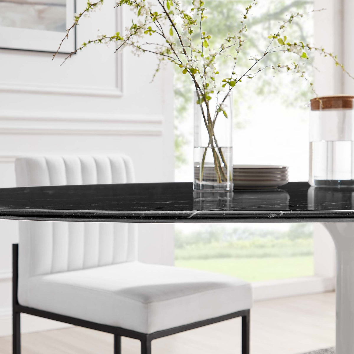 Lippa 78" Oval Faux Marble Dining Table by Modway - EEI-5198