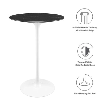 Lippa 28" Round Faux Marble Bar Table by Modway - EEI-5203