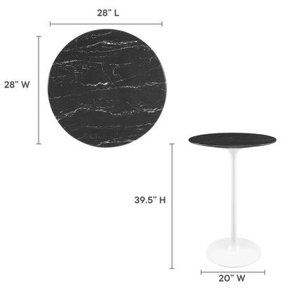 Lippa 28" Round Faux Marble Bar Table by Modway - EEI-5203
