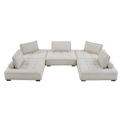 Saunter 5-Piece Tufted Fabric Fabric Sectional Sofa by Modway