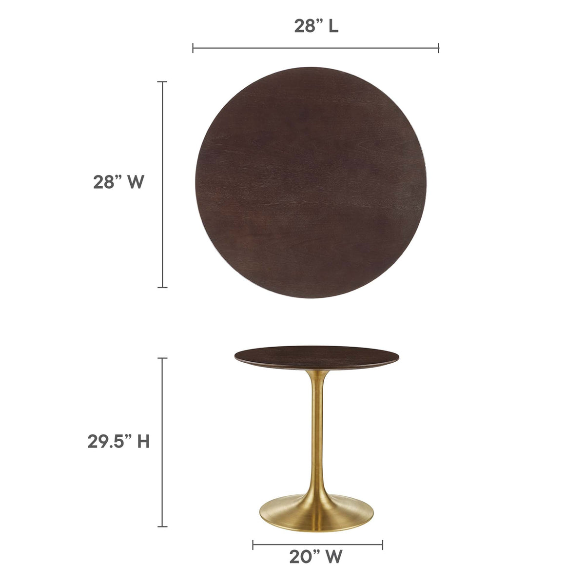Lippa 28" Round Wood Dining Table by Modway - EEI-5212