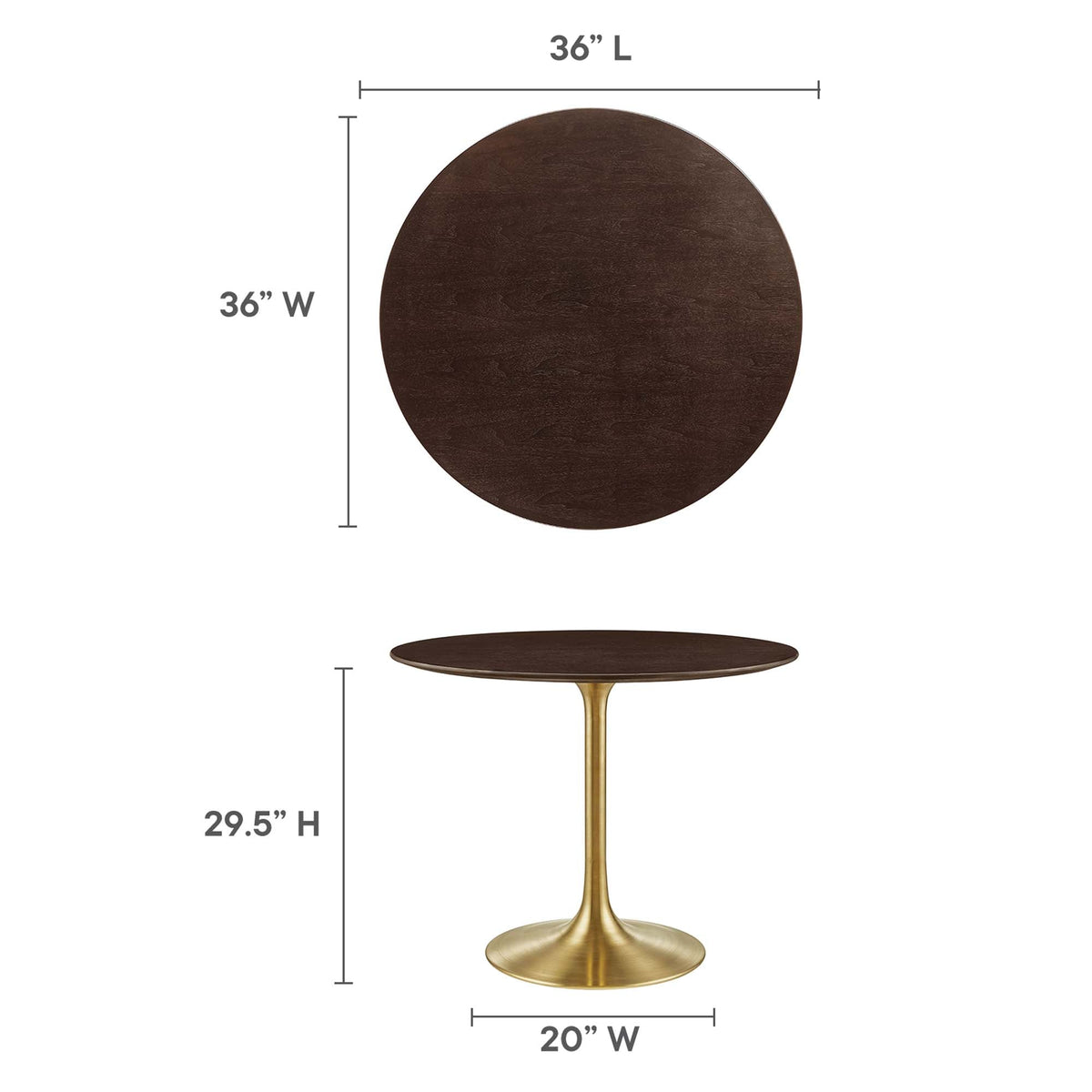 Lippa 36" Round Wood Dining Table by Modway - EEI-5214