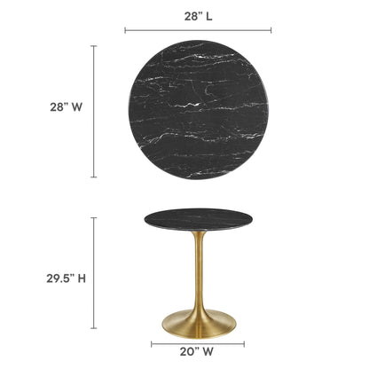 Lippa 28" Round Faux Marble Dining Table by Modway - EEI-5224