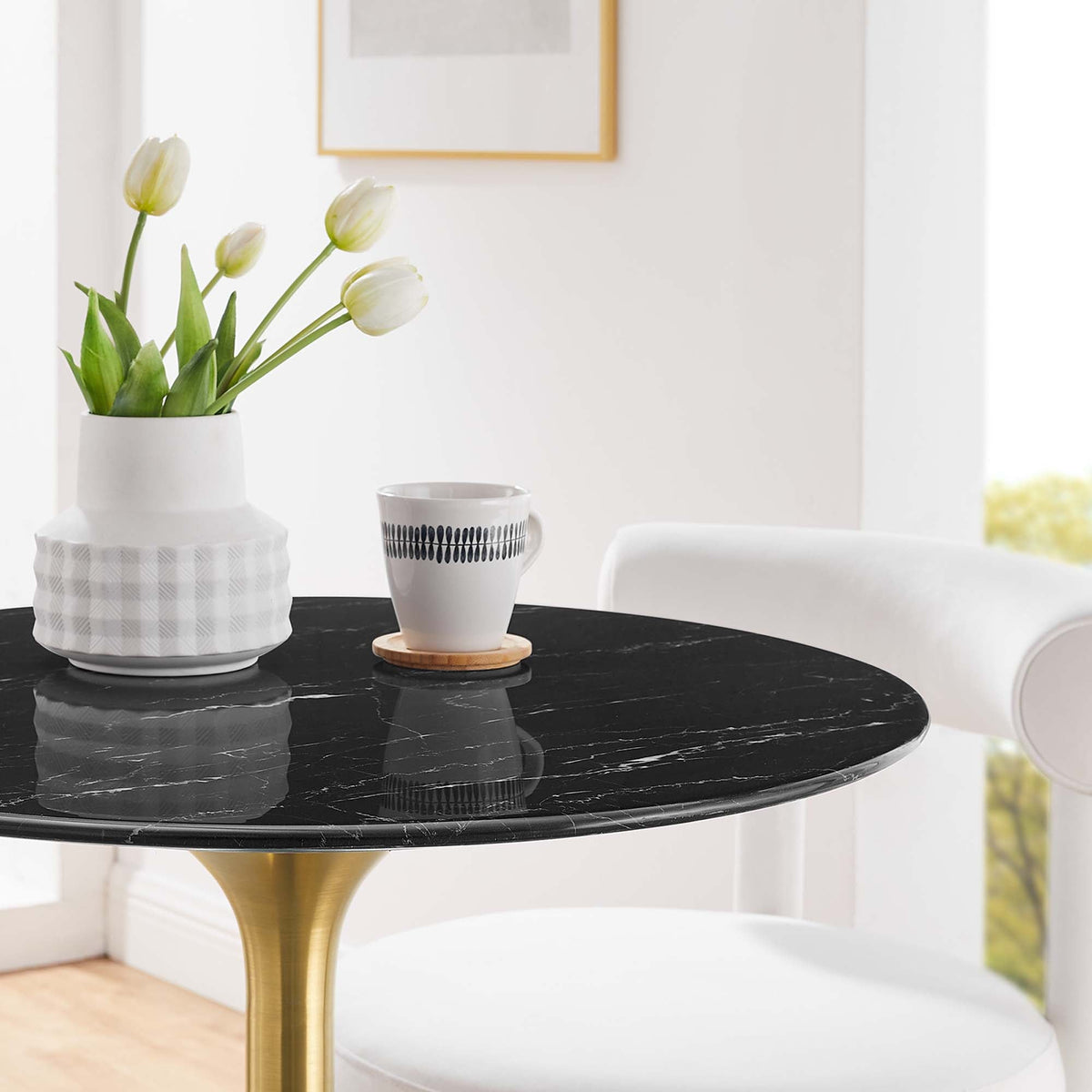 Lippa 28" Round Faux Marble Dining Table by Modway - EEI-5224