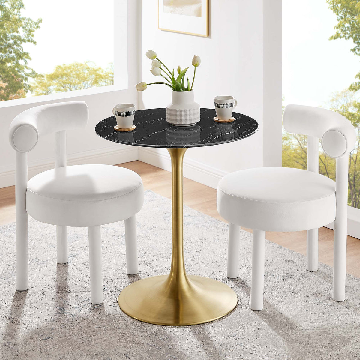 Lippa 28" Round Faux Marble Dining Table by Modway - EEI-5224
