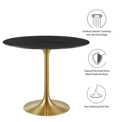 Lippa 36" Round Faux Marble Dining Table by Modway - EEI-5225