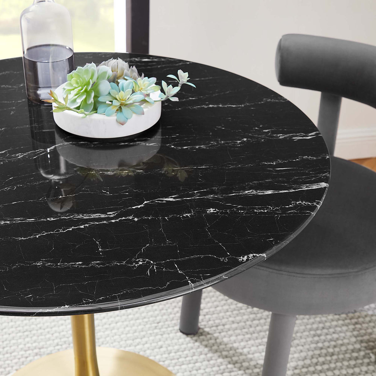 Lippa 36" Round Faux Marble Dining Table by Modway - EEI-5225
