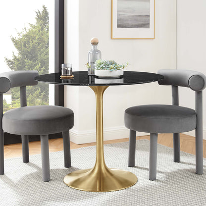 Lippa 36" Round Faux Marble Dining Table by Modway - EEI-5225