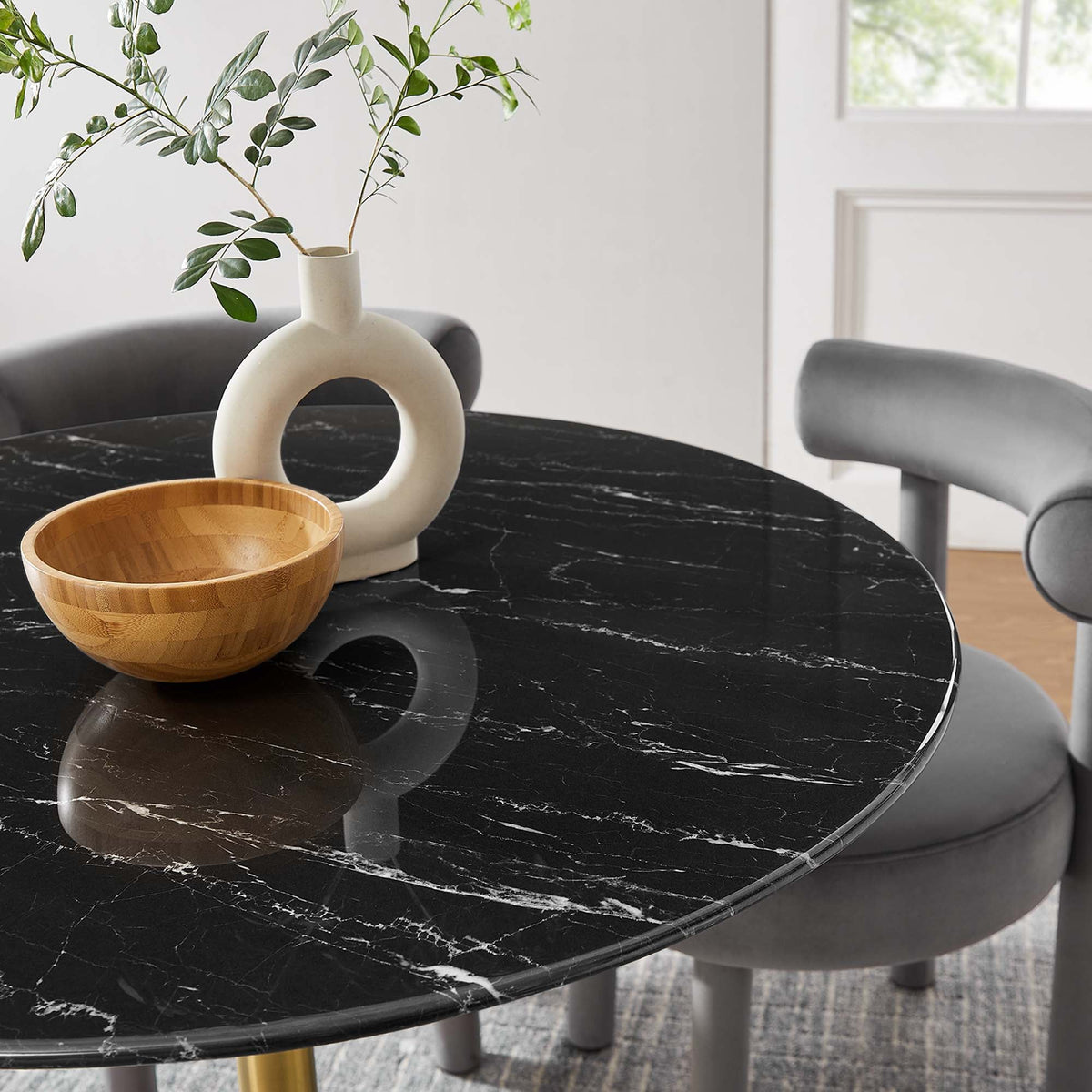 Lippa 40" Round Faux Marble Dining Table by Modway - EEI-5238