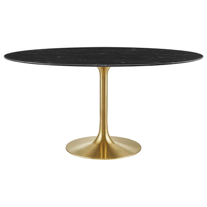 Lippa 60" Oval Faux Marble Dining Table by Modway - EEI-5243