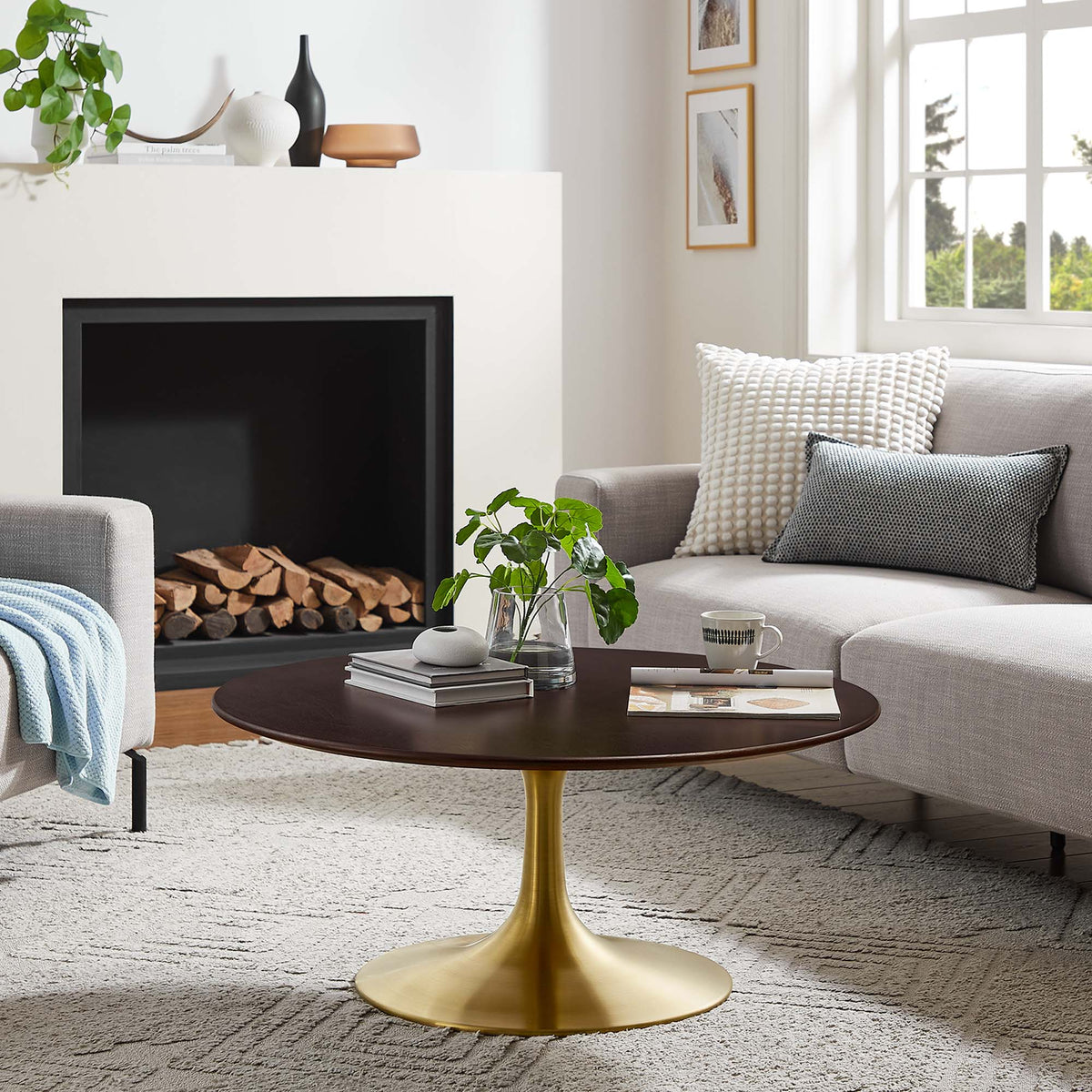Lippa 36" Round Wood Coffee Table by Modway - EEI-5244