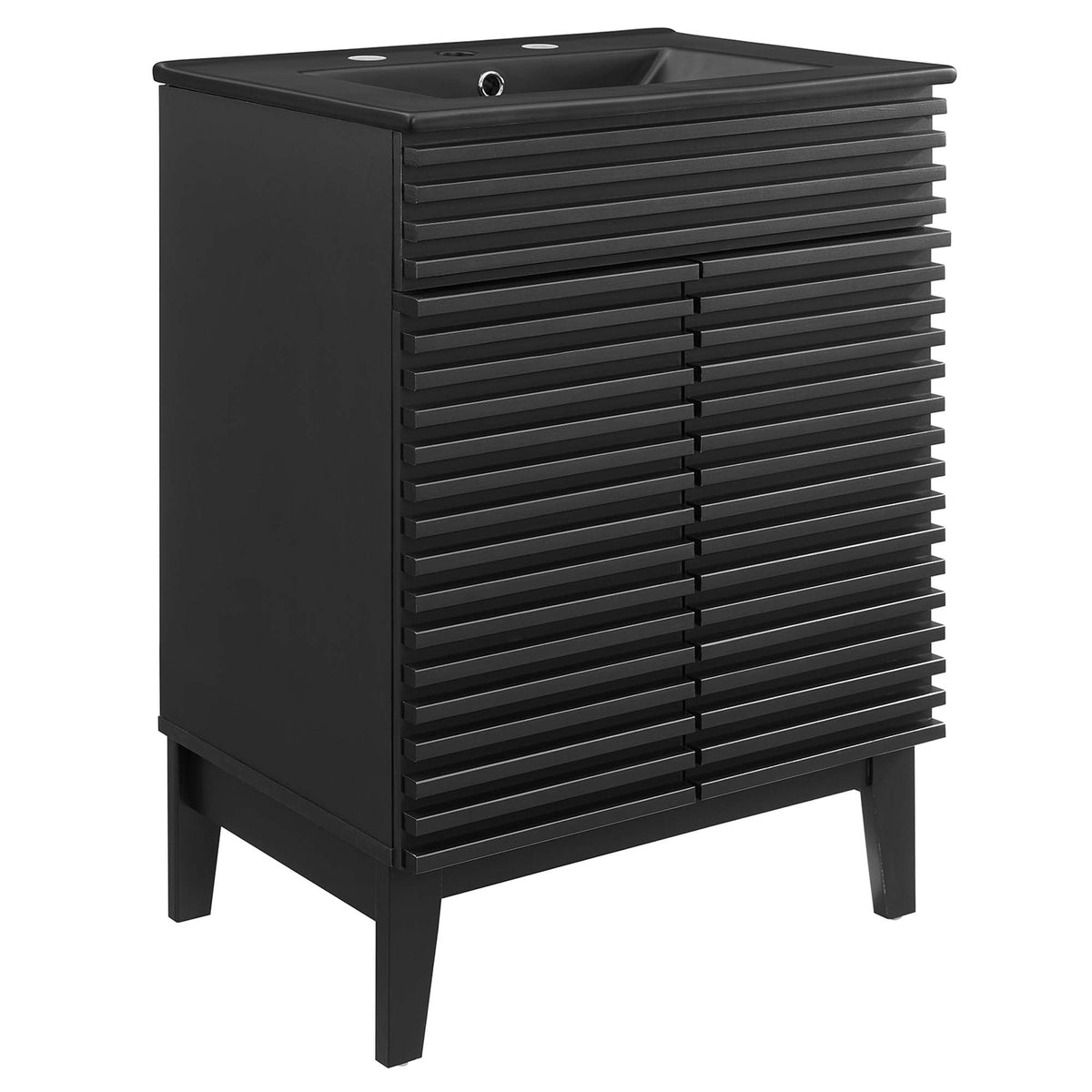 Render 24" Bathroom Vanity by Modway - Black Black / Walnut Black / White Black