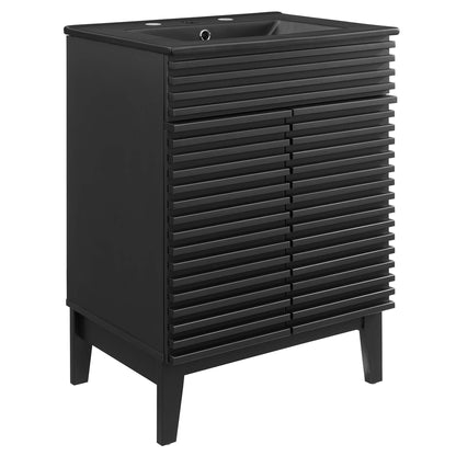 Render 24" Bathroom Vanity by Modway - Black Black / Walnut Black / White Black