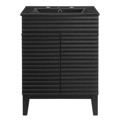 Render 24" Bathroom Vanity by Modway - Black Black / Walnut Black / White Black