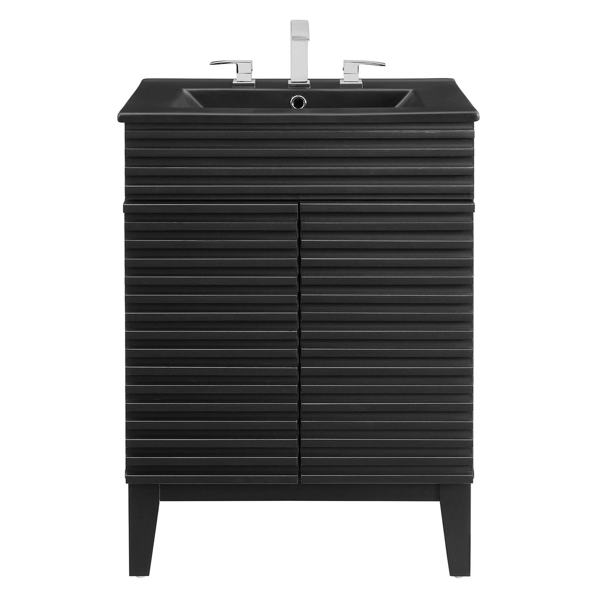Render 24" Bathroom Vanity by Modway - Black Black / Walnut Black / White Black