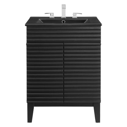 Render 24" Bathroom Vanity by Modway - Black Black / Walnut Black / White Black