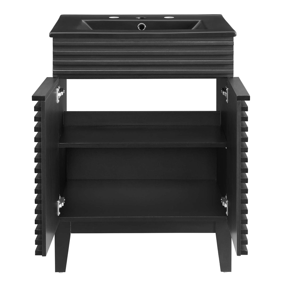 Render 24" Bathroom Vanity by Modway - Black Black / Walnut Black / White Black