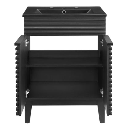 Render 24" Bathroom Vanity by Modway - Black Black / Walnut Black / White Black