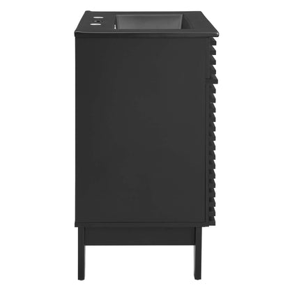 Render 24" Bathroom Vanity by Modway - Black Black / Walnut Black / White Black