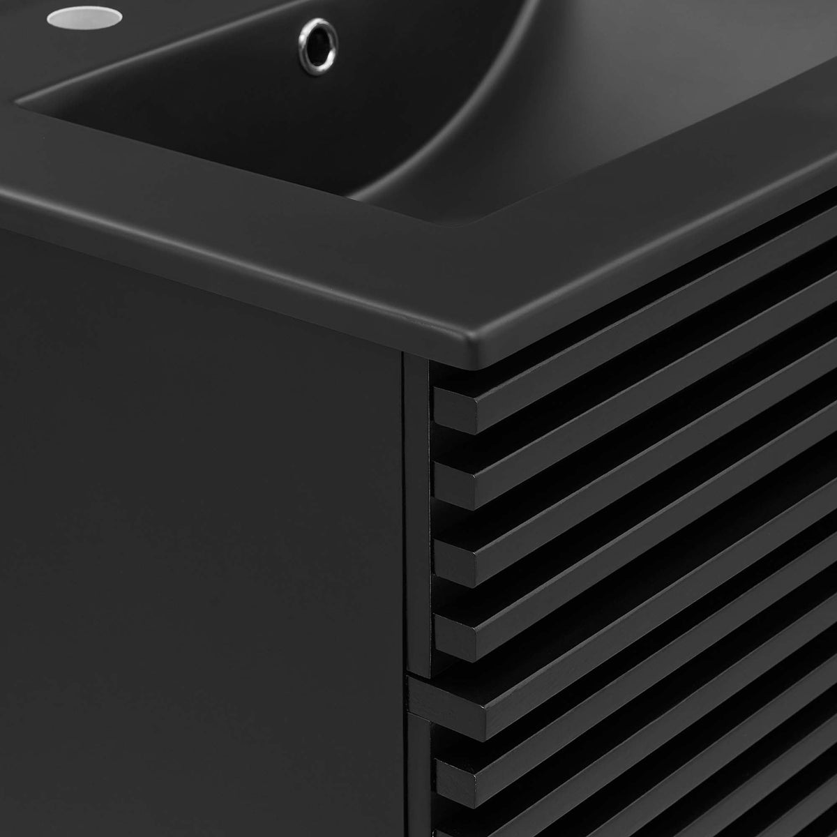 Render 24" Bathroom Vanity by Modway - Black Black / Walnut Black / White Black