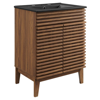 Render 24" Bathroom Vanity by Modway - Black Black / Walnut Black / White Black