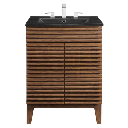 Render 24" Bathroom Vanity by Modway - Black Black / Walnut Black / White Black