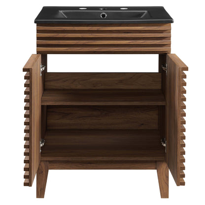 Render 24" Bathroom Vanity by Modway - Black Black / Walnut Black / White Black