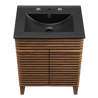 Render 24" Bathroom Vanity by Modway - Black Black / Walnut Black / White Black