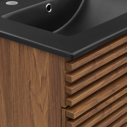 Render 24" Bathroom Vanity by Modway - Black Black / Walnut Black / White Black