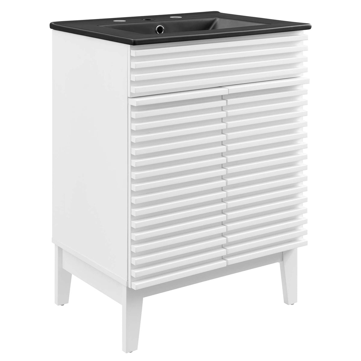 Render 24" Bathroom Vanity by Modway - Black Black / Walnut Black / White Black