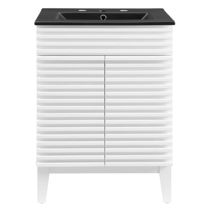 Render 24" Bathroom Vanity by Modway - Black Black / Walnut Black / White Black