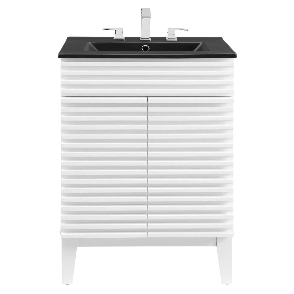 Render 24" Bathroom Vanity by Modway - Black Black / Walnut Black / White Black