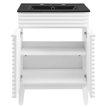 Render 24" Bathroom Vanity by Modway - Black Black / Walnut Black / White Black