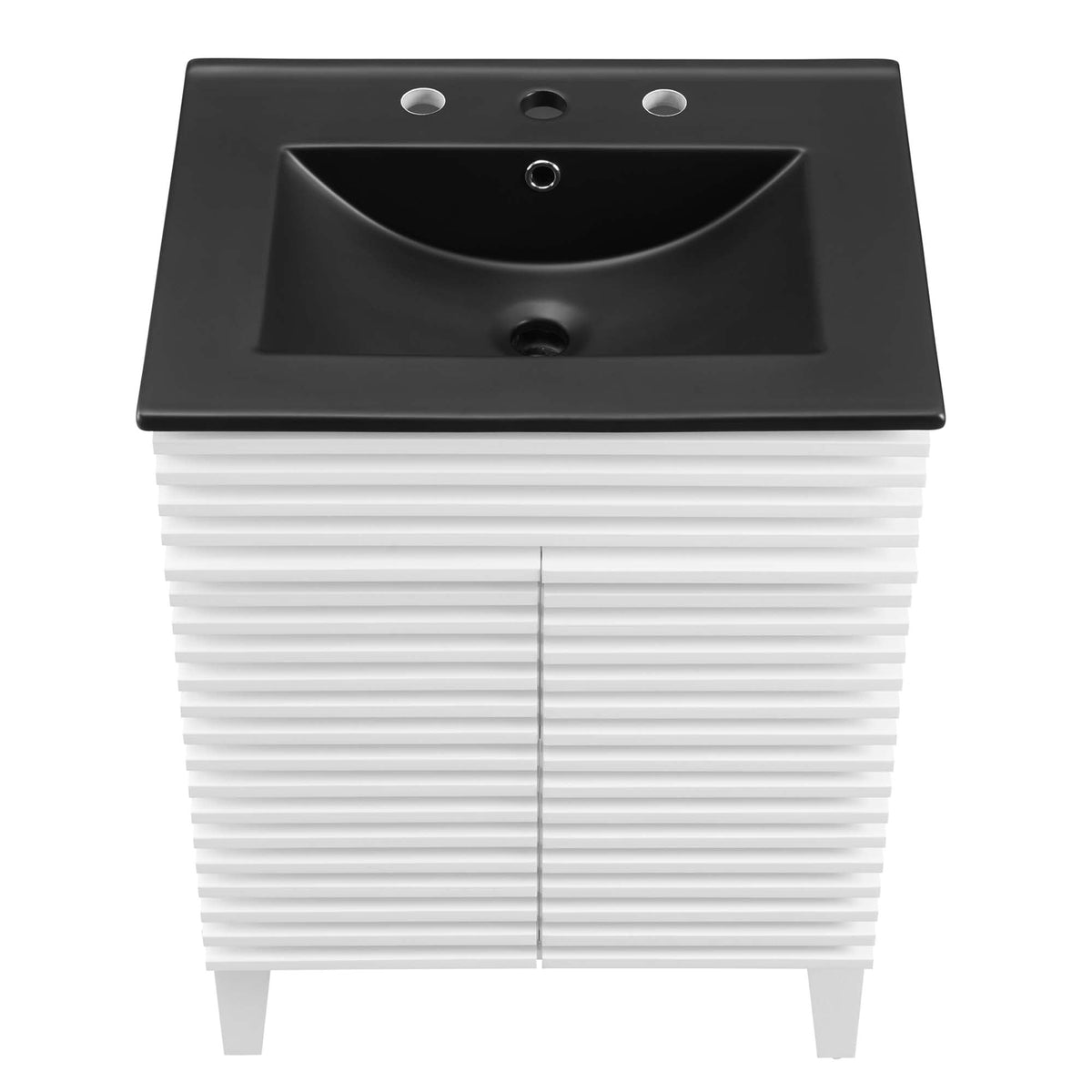 Render 24" Bathroom Vanity by Modway - Black Black / Walnut Black / White Black