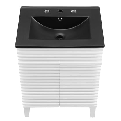 Render 24" Bathroom Vanity by Modway - Black Black / Walnut Black / White Black
