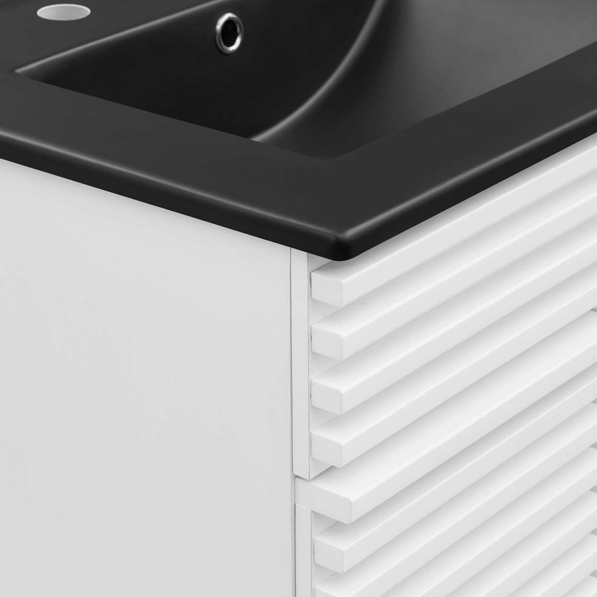 Render 24" Bathroom Vanity by Modway - Black Black / Walnut Black / White Black